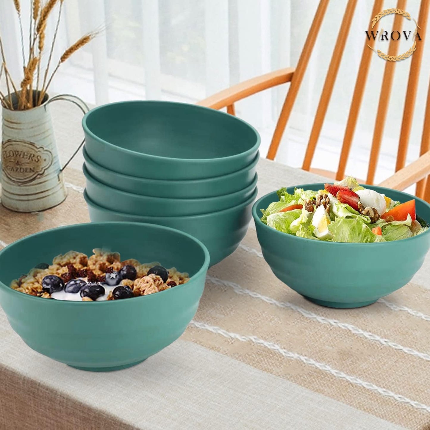 Wheat Straw Bowl Sets,8 PCS Unbreakable Cereal Bowl 26 OZ,Microwave and Dishwasher Safe Bowls,Bowl Sets for Camping and Picnic BPA Free Colorful Salad Bowls for Serving Soup,Oatmeal and Fruit Etc…