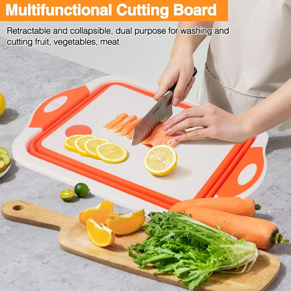 Collapsible BBQ Prep Tub/Cutting Board 10L, Orange