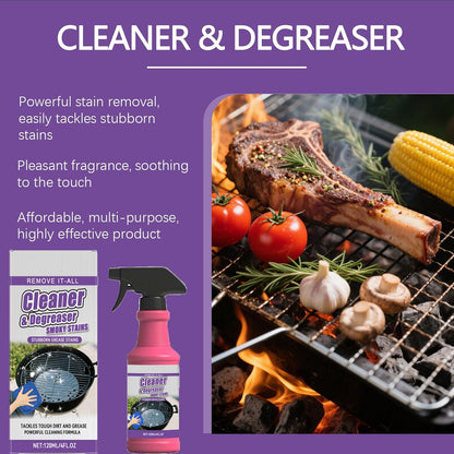 Fast-Acting Heavy-Duty Grill Degreaser Spray, 120 Ml BBQ Heavy Duty Degreaser Grill for Outdoor Grills, Professional BBQ Cleaner for Grates and Smoker