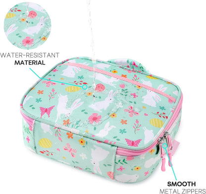 mibasies Kids Lunch Box for Girls Toddler, Insulated and Reusable Lunch Bag for School, Pink Rainbow