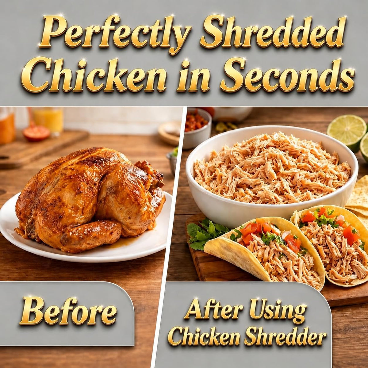 Large Chicken Shredder, Meat Shredder Tool Twist with Brush&Fork