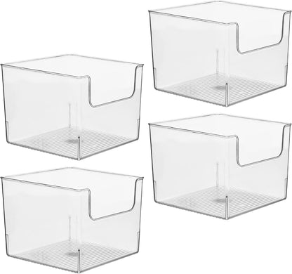 iDesign Open-Front Storage Bin, Clear | Kitchen, Pantry, Bathroom, Home Office, Made in USA
