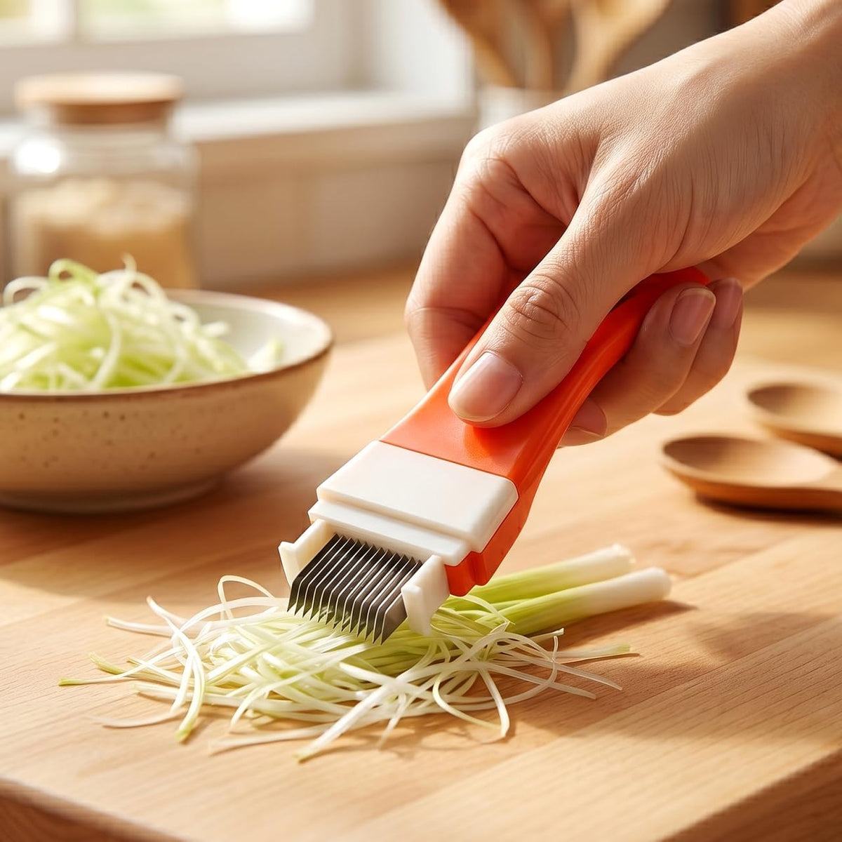 Unomor Scallion Slicer with Stainless Steel Multi Blades