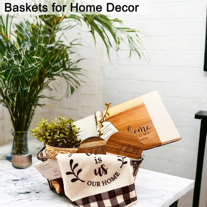 3 Pack Large Wire Baskets for Organizing 14.2'' Metal Wire Baskets with Built-in Handles, Wire Storage Basket Black Metal Freezer Organizer Wire Basket for Pantry, Cabinets, Bathroom