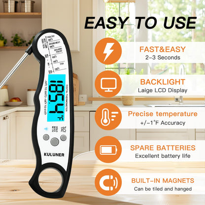 KULUNER Digital Instant Read Meat Thermometer for Cooking, Food,Grill