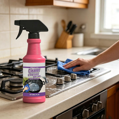 Fast-Acting Heavy-Duty Grill Degreaser Spray,120 ML BBQ Grill Grease Dissolving Cleaner Spray,Effortlessly Stubborn Stains Remove for Kitchen Oil Outdoor Grills Grates,Stove Top (1)