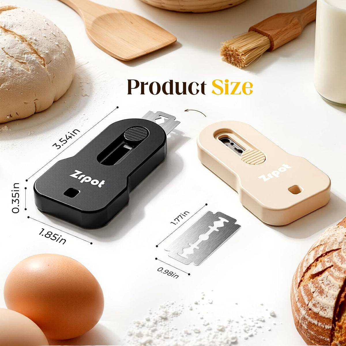 2 pcs Bread Lame, Extractable & Magnetic Sourdough Scoring Tool