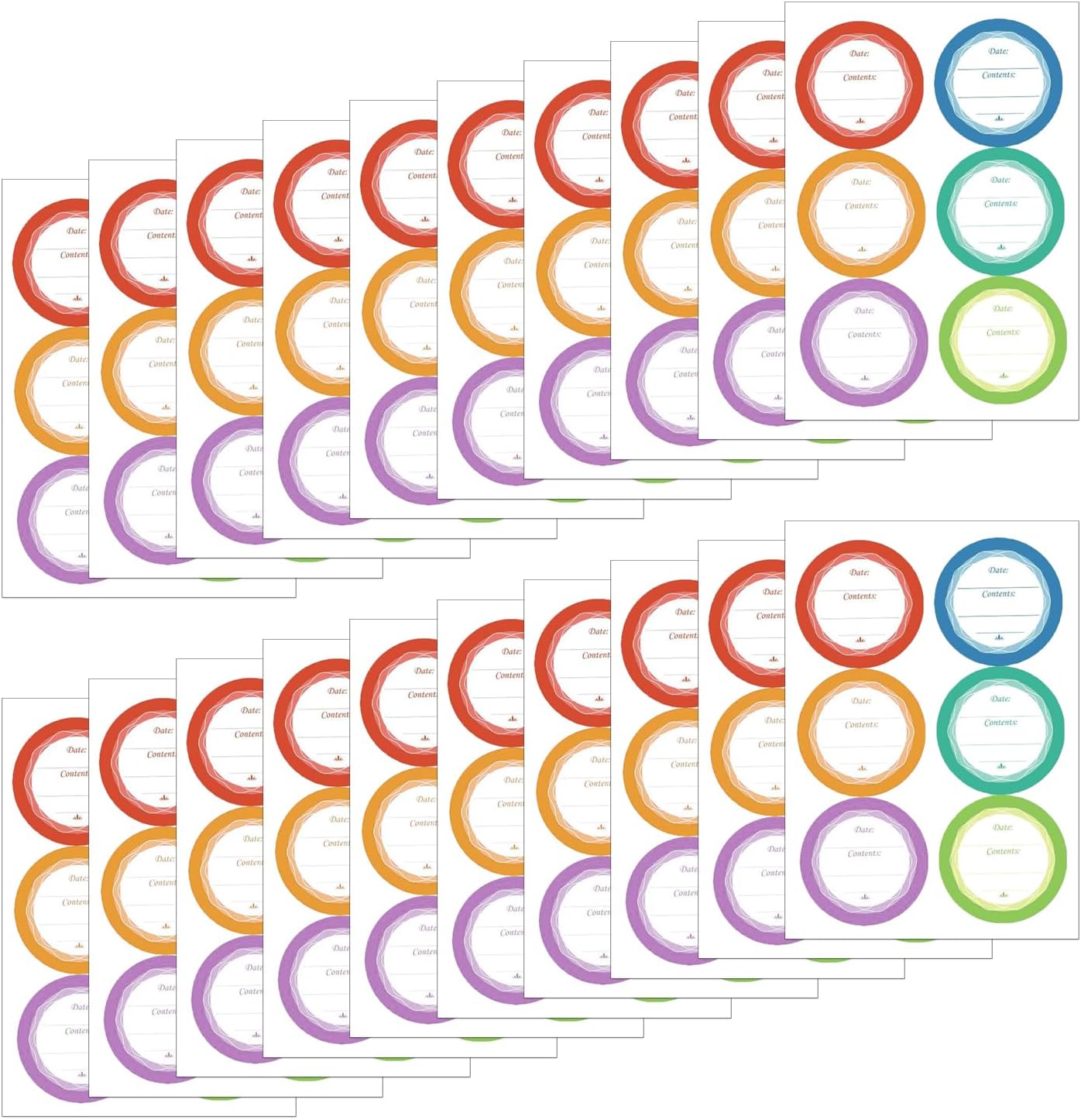 Round Date Stickers Food Labels Removable Food Date Stickers Food Date Labels Self-Adhesive Labels Stickers
