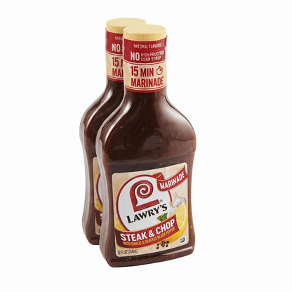 Lawry's Steak & Chop with Garlic & Cracked Black Pepper Marinade, 12 fl oz