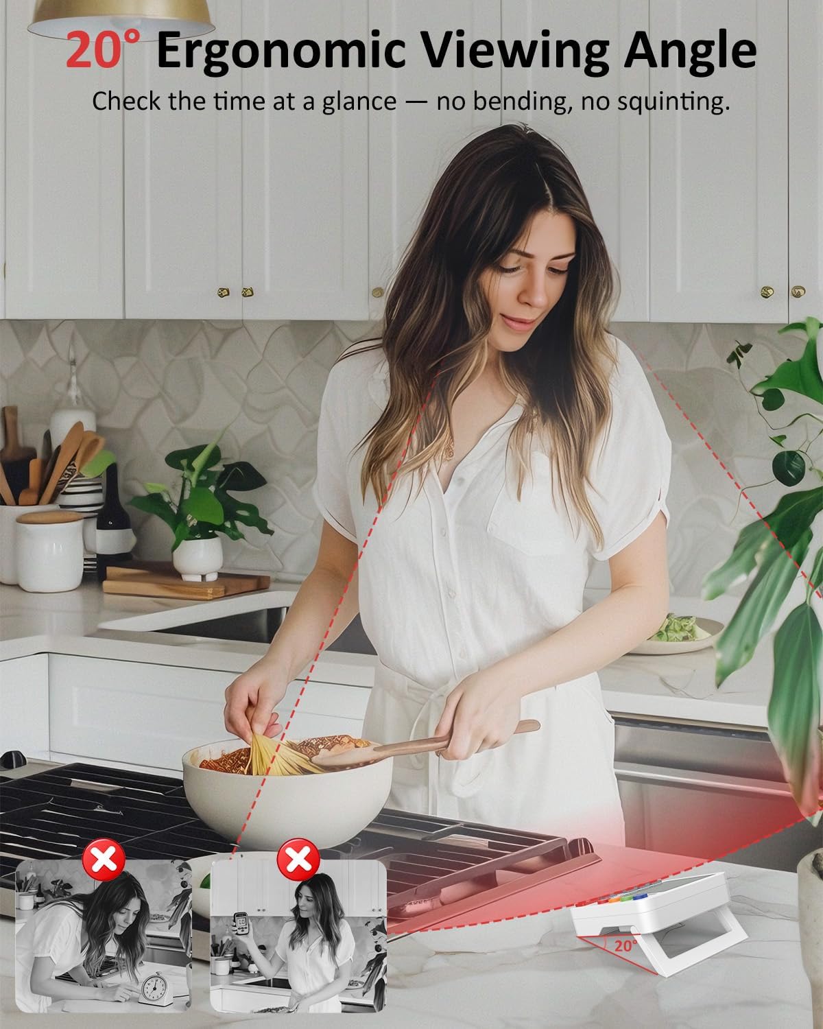 Digital Kitchen Timer with 4 Channel, Loud Alarm and Silent Mode