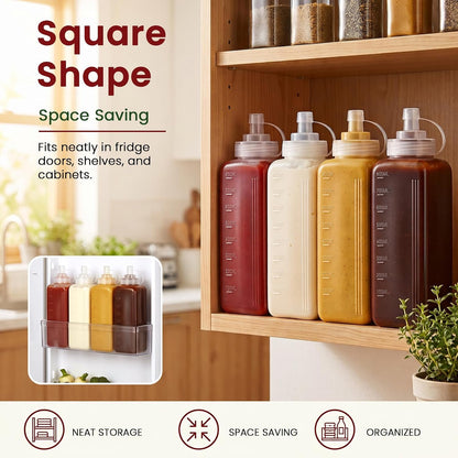 OAMCEG 20oz Condiment Squeeze Bottles, Plastic Sauce Bottles(0.6L)