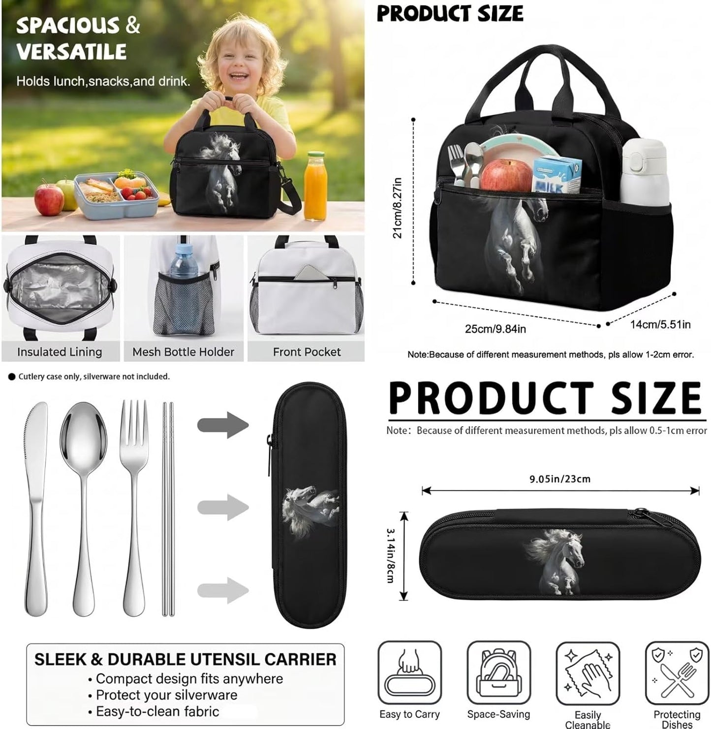 Highland Cow Backpack with Lunch Box Set for Kids Sunflower School Backpack for Girls Boys Back to School Bag Student Travel Backpacks Reusable Utensils Pen Case Water Bottle Bag 5PCS