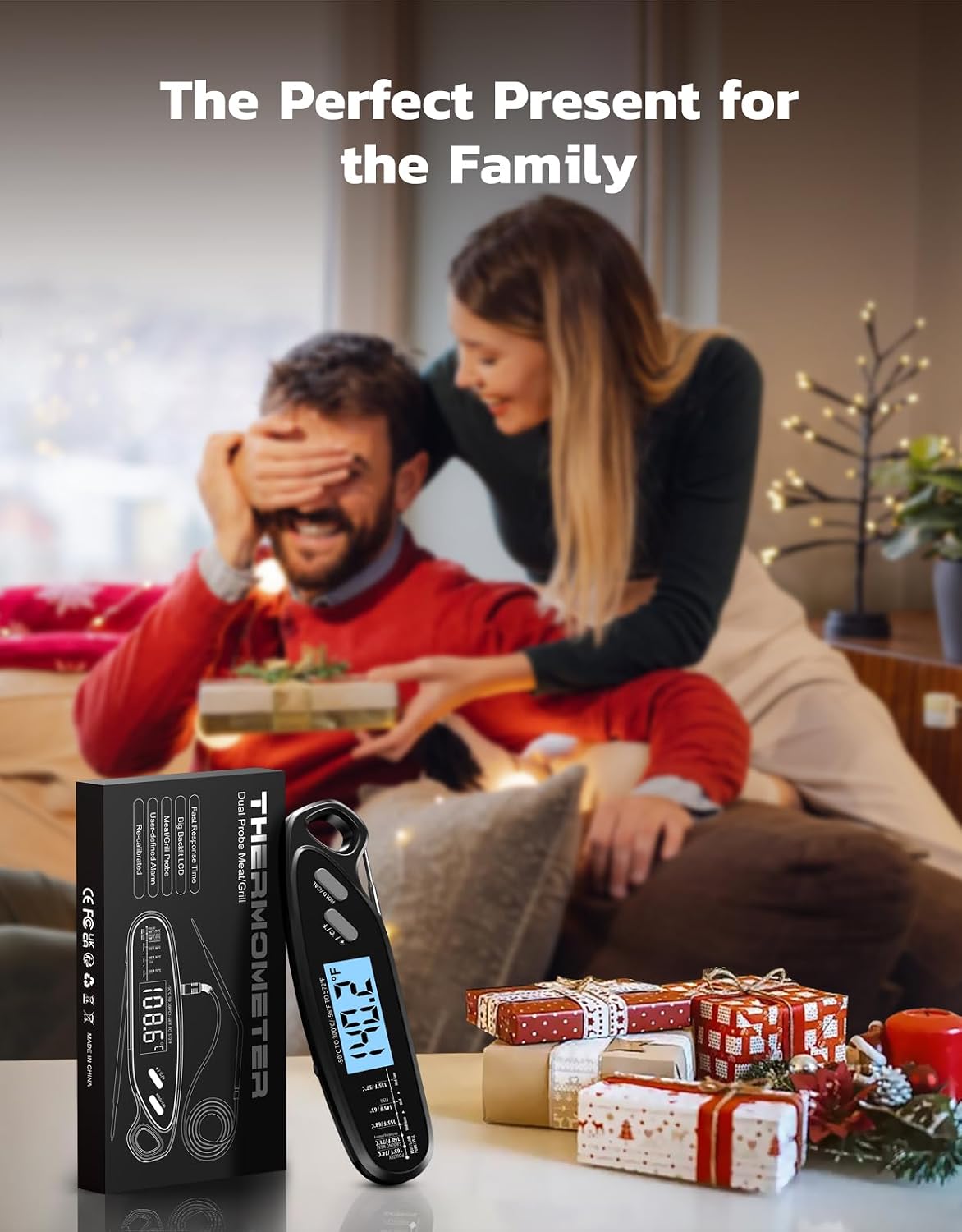 Instant Read Meat Thermometer Digital for Cooking with Dual Probe