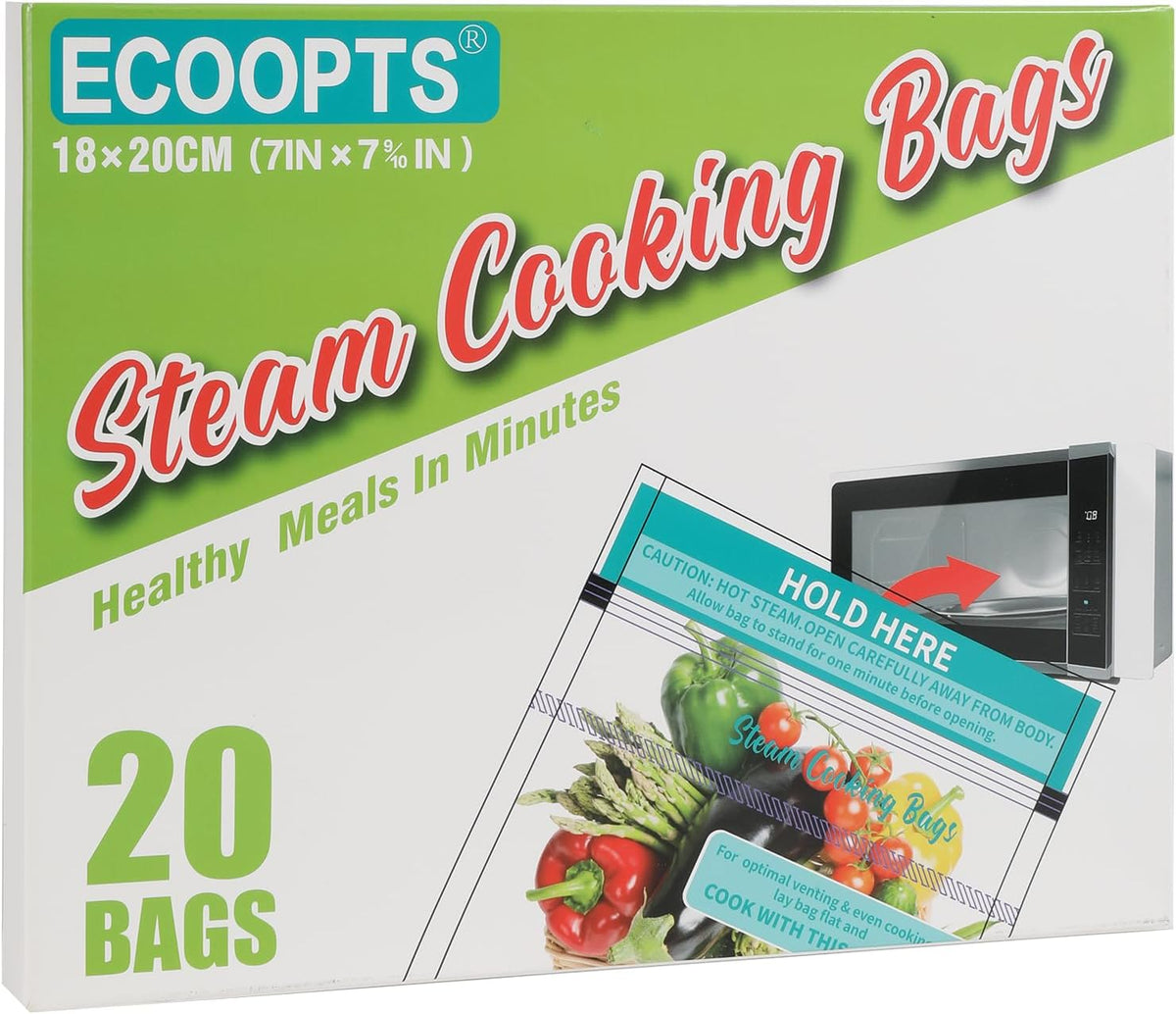 40×Steam Cooking Bags Microwave Steamer Bags for Vegetables,Potatoes and Meat