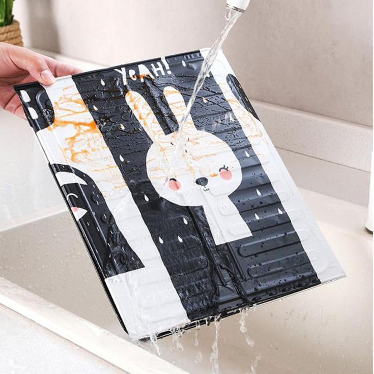 Tissting 33.1x12.8in (84x32.5cm) Foldable Splatter Guard - 3-Sided Aluminum Splash Board for Stove Top, Kitchen Oil Barrier, Grease Protection, Easy Clean & Storage
