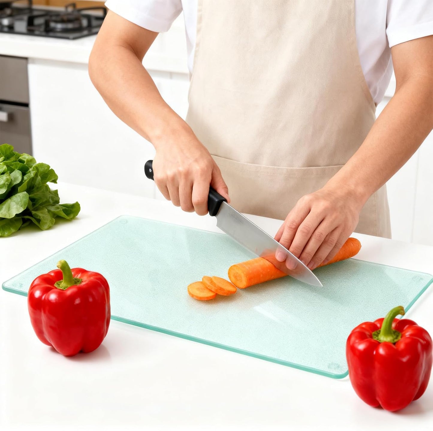Kingrol 4 Pack Tempered Glass Cutting Boards for Kitchen, 15.75x12 and 12x8 Inch, Durable Countertop Chopping Mats & Heat-Resistant Protectors, Non-Slip