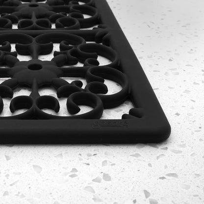GASARÉ, Extra Large, Thick, Silicone Trivet for Hot Dishes, Pots, and Pans, Heat Resistant Mat for Countertop, Hot Pad for Kitchen, Easy to Clean, 16 x 12 x 3/8 Inches, White