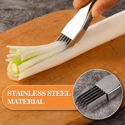 Green Onion Slicer 2 Pack, Upgrade Stainless Steel Multi-Blade Shredder