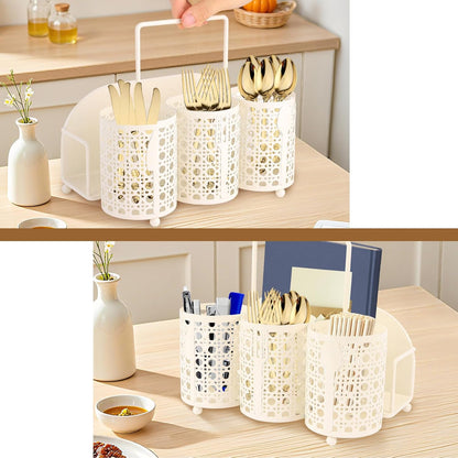 NelyBet Utensil Caddy Silverware Holder Fork Spoon Napkin Paper Plate Organizer Metal Utensil Holder Cutlery Flatware Organizers for Party Kitchen Countertop Camping Picnic - Black Mesh