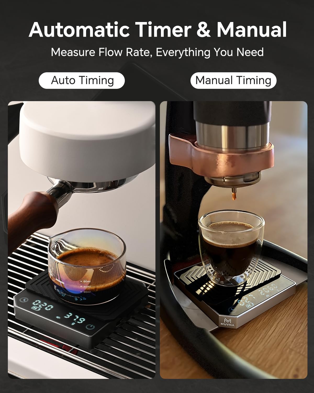 Walnut Coffee Bean Scale Set with Spritzer, Coffee Lover Gifts