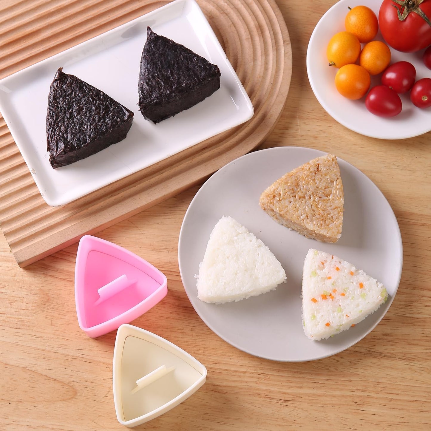 Onigiri Mold Set, 3 Pack Rice Ball Musubi Maker Press Large Triangle Rice Mold, Japanese Sushi Making Kit for Lunch Bento