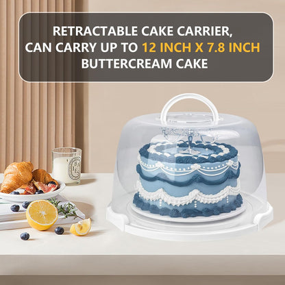 TMRIOPELP Tall Cake Carrier with Lid and Handle Insulated Cake Container Cake Transport Carrier Ideal for Pies Cupcakes and Pastries Perfect for Safe and Secure Cake Delivery (Red, 10 inch)