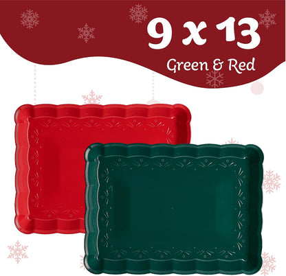 Plasticpro Plastic Serving Trays - Serving Platters Rectangle 9X13 Disposable Party Dish 4 Black Trays