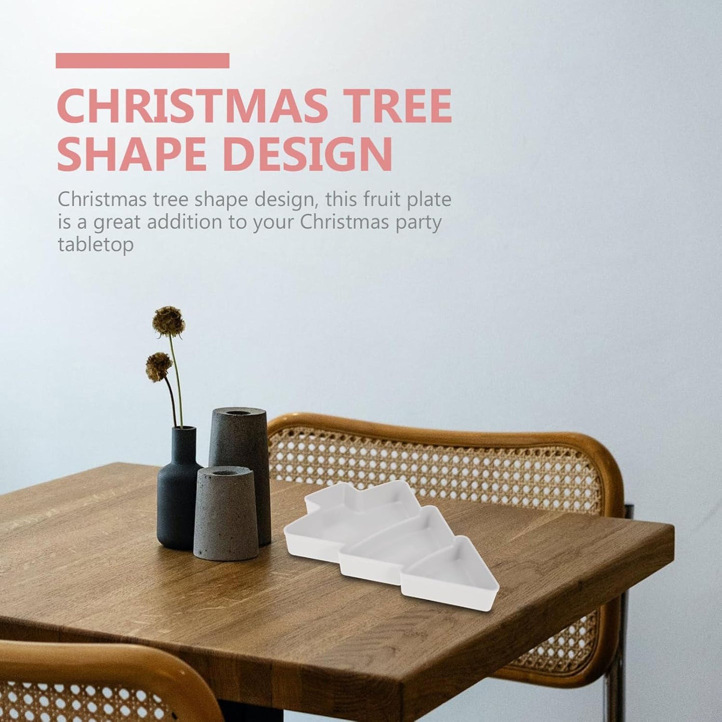 Operitacx Ceramics Serving Tray Christmas Tree Fruit Tray, Veggie Tray Fruit Platter for and Vegetable Snacks Dips