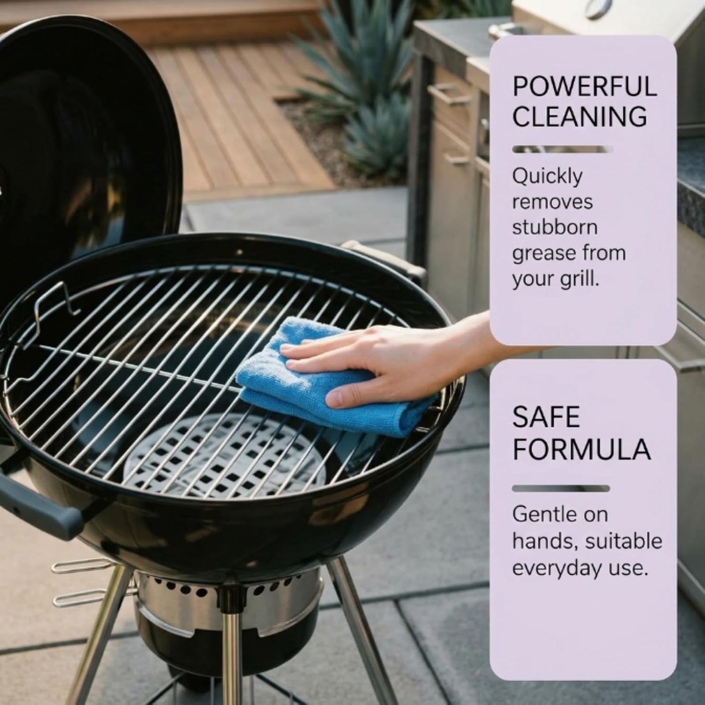 Fast-Acting Heavy-Duty Grill Degreaser Spray, BBQ Grill Cleaner Spray for Smoky Stains, Removes Grease & Carbon, 120ML for Outdoor Grills, Kitchen Grates and Racks, Electric Smokers (3Pc)