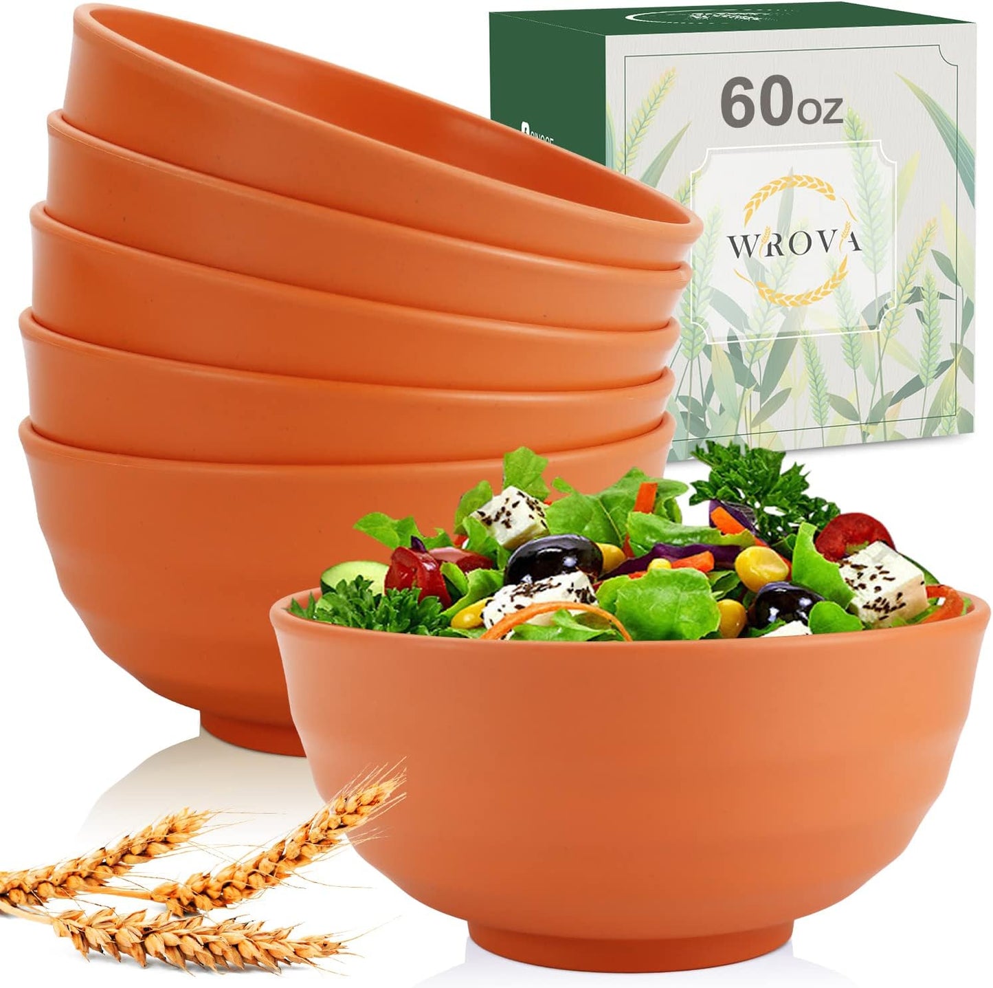 Wheat Straw Bowl Sets,8 PCS Unbreakable Cereal Bowl 26 OZ,Microwave and Dishwasher Safe Bowls,Bowl Sets for Camping and Picnic BPA Free Colorful Salad Bowls for Serving Soup,Oatmeal and Fruit Etc…