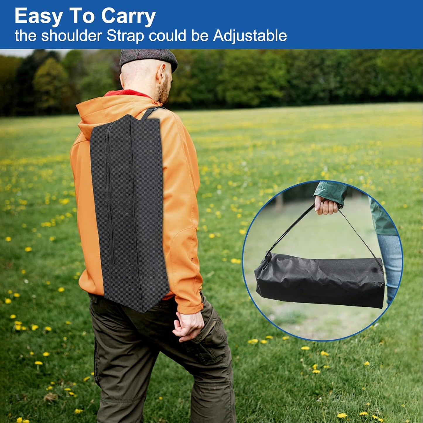 BBQ Tool Storage Bag, Heavy Duty Tools Bag, 600D Oxford Cloth, Outdoor Grill Accessories Bag for Camping Picnic Trip (22X5X8Inch)