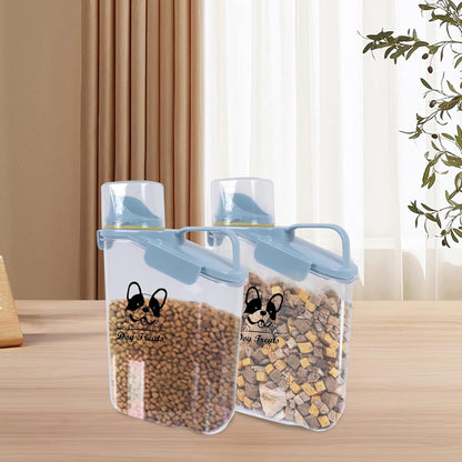 Dog Food Storage Container Airtight Portable Dog Food Container with Handled Lid and Pour Spout,Food Storage for Dog Dry Food Small Pet Food Container with Measuring Cup for Home, Travel,2.8L