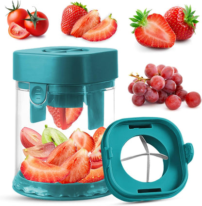 Small Fruit Cutter for Grape, Strawberry, Cherry Tomato (Red)