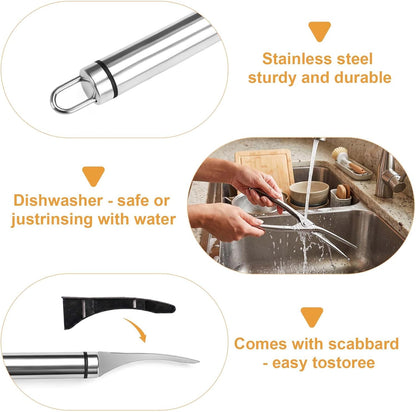 6 PCS Shrimp Peeler and Deveiner Tool Set Stainless Steel