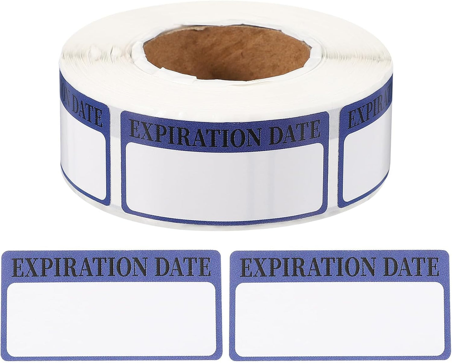PATIKIL 500 Pcs Expired Date Label Stickers Roll, 2 x 1 Inch Removable Inventory Labels Adhesive Food Sticker Roll for Marking Organizing Inventory and Food Container, White and Black