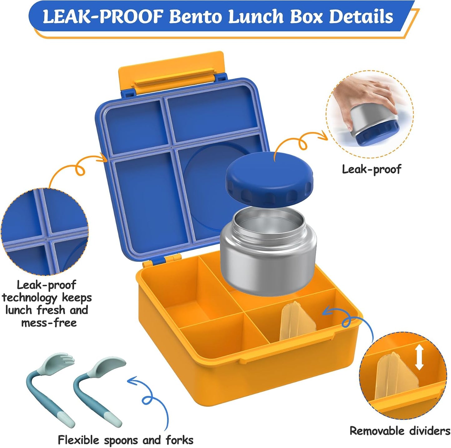 Bento Lunch Box Set for Kids with 8oz Soup Thermo, Leak-Proof Lunch Containers with 4 Compartment, Thermo Hot Insulated Food Jar and Foldable Fork Spoon, for Kids to School (pale pink)