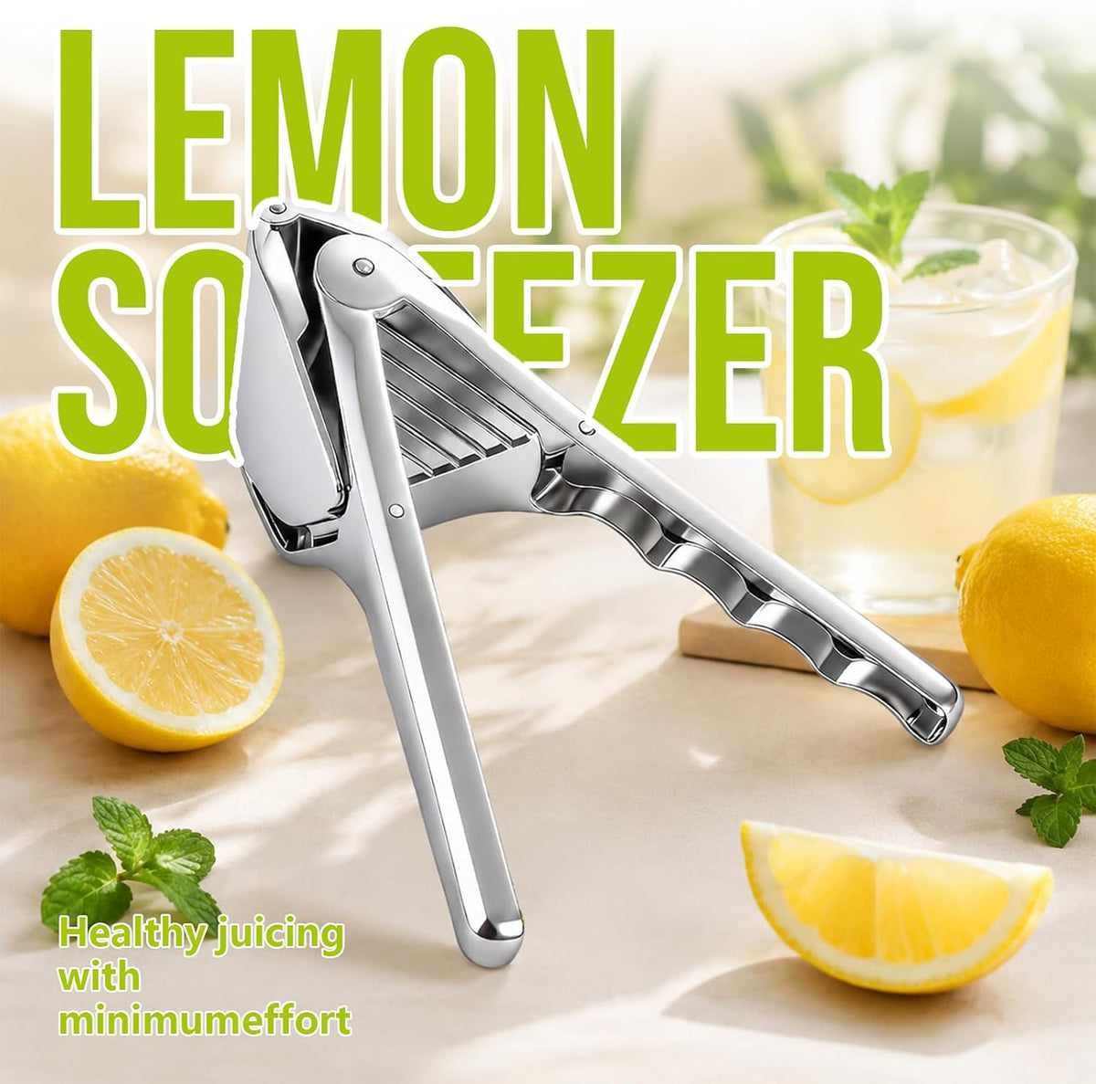 Stainless Steel Lemon Squeezer, Hand Press Citrus Juicer for Lime & Orange