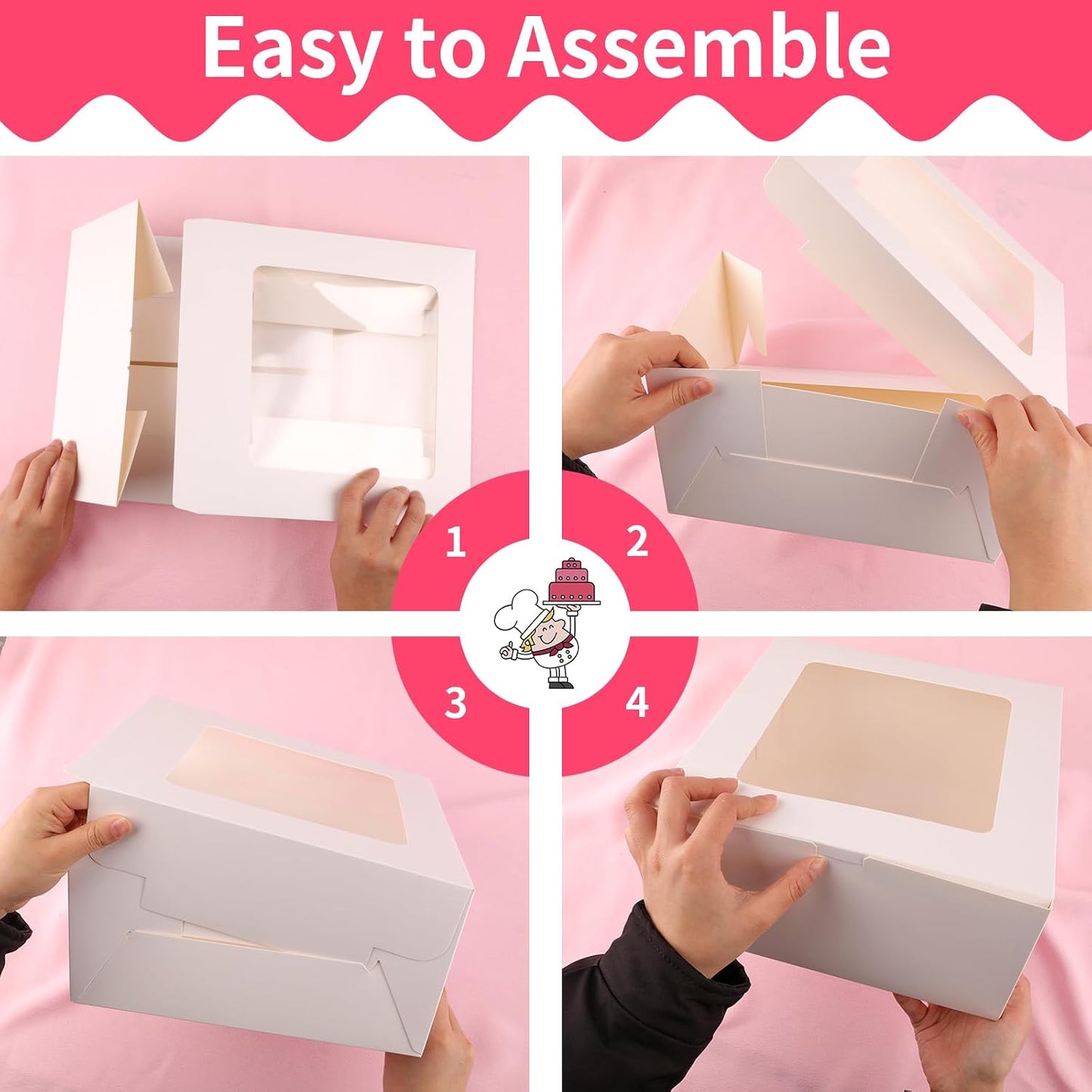 WINKIO Cake Boxes 12 inch, Cake Carrier Holder, Storage Transport Container