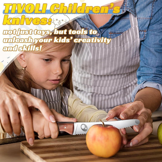 TIVOLI Kids Chef Knife Set with Finger Guard, 3 PCS Safety Cooking Knives