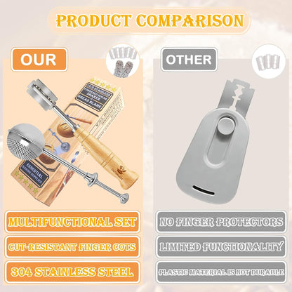 Bread Lame and Flour Duster Set, 304 Stainless Steel Sourdough Baking Tools