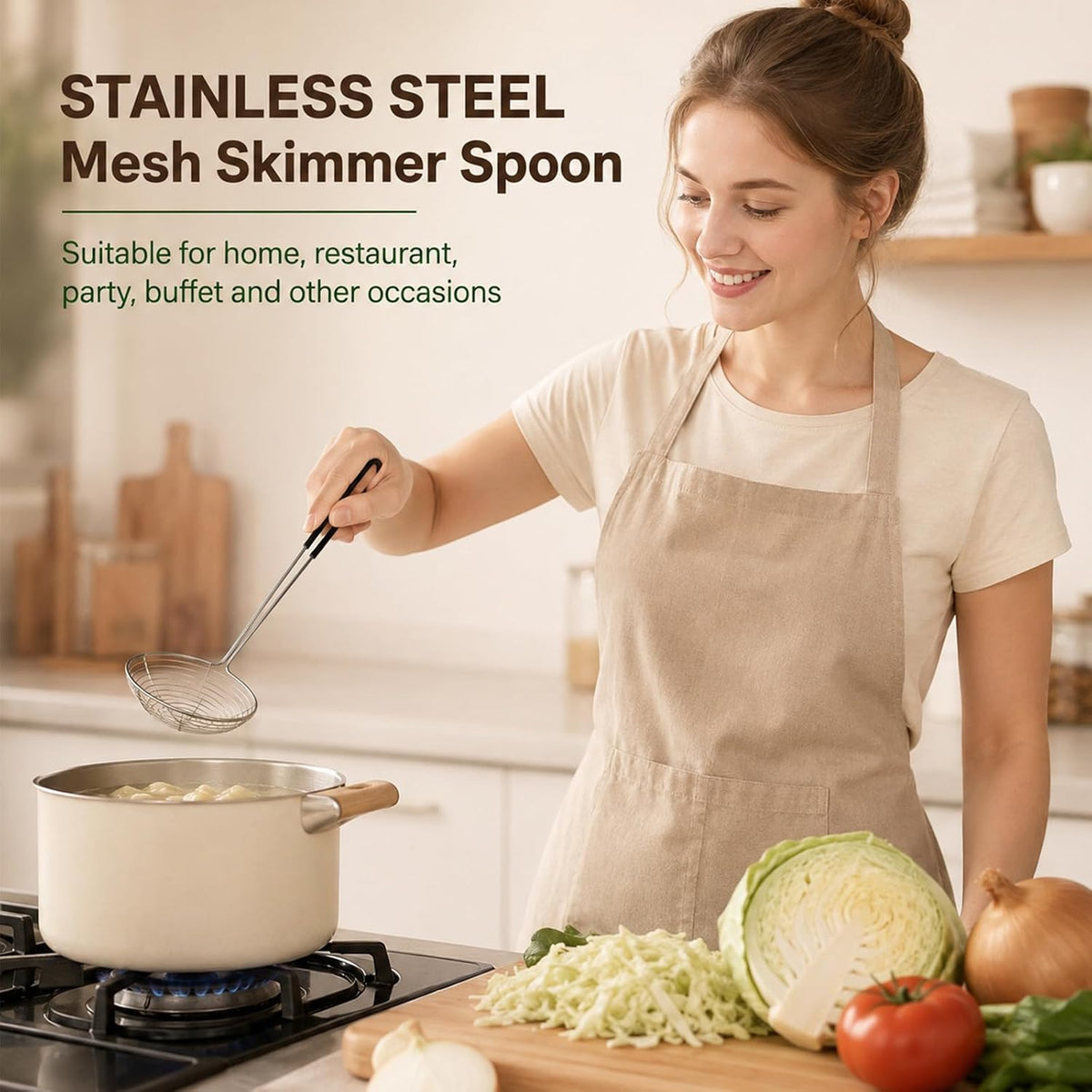 3 Pcs Boba Scoop, 3 Sizes Stainless Steel Strainer Spoon