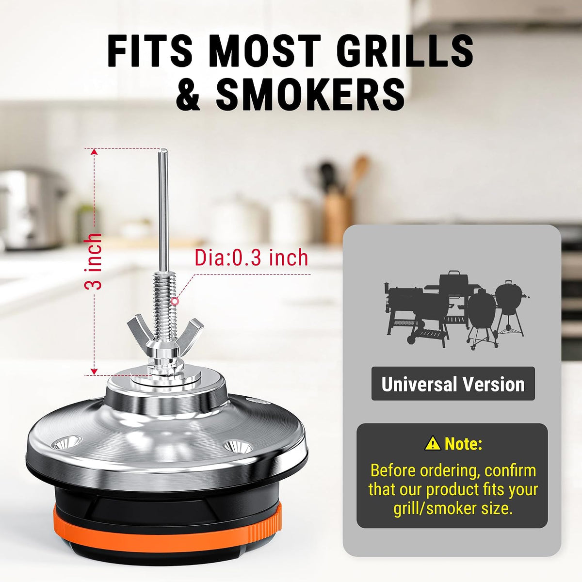 TempPro TempGauge Bluetooth Grill Thermometer with LCD Display & App Alerts