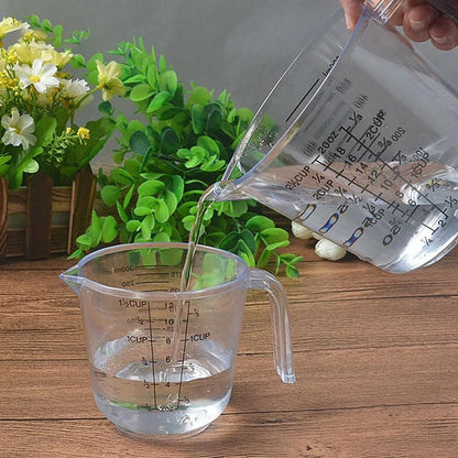 HEMOTON 3 Piece Plastic Measuring Cup Set, Clear, Strong Food Grade, Liquid Heavy Glass Wine Glass for Kitchen Cooking Baking (Transparent, 5oz/10oz/20oz)
