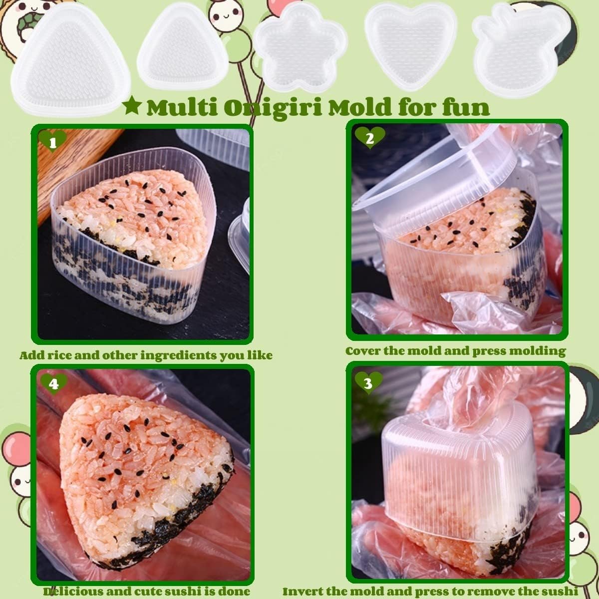 Rice Ball Molds 21PCS Onigiri Mold Set Cute Animal Sushi Molds Rice Shaper Rice Ball Shaker Bento Box Accessories DIY with Nori Seaweed Punch Cutter Food Picks
