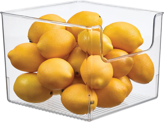iDesign Open-Front Storage Bin for Kitchen, Pantry, Bathroom, or Home Office, Clear, Made in USA