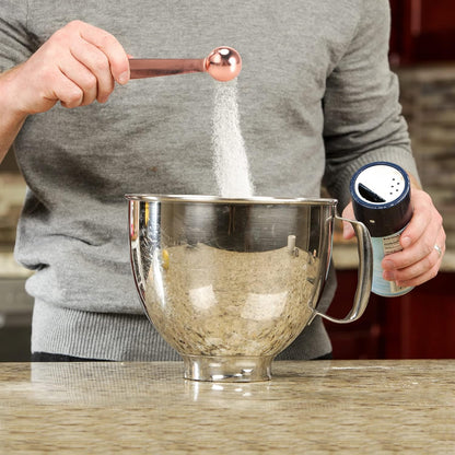 16 Pcs Stainless Steel Measuring Cups and Measuring Spoons Set, Heavy Duty Metal Measuring Cups and Scoops for Kitchen Cooking Baking Includes 5 Cups, 6 Tbsp Tsp Spoons & 5 Mini Spoons(BLK)