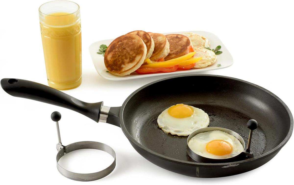 Norpro Stainless Steel Round Egg/Pancake Rings, 3.75", Silver