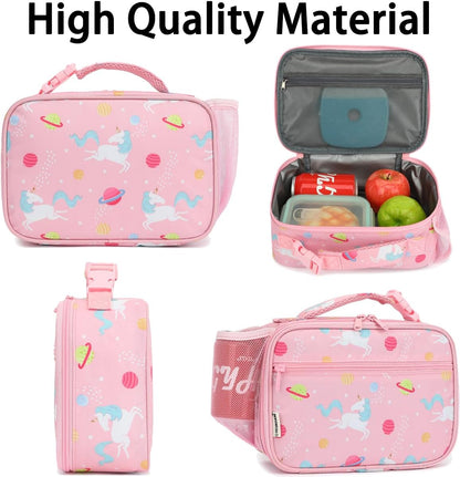 GYEUKHAM Insulated Lunch Box for School, Thermal Reusable Durable Freezable Lunch Bags for Kids Boys Girls Men Women - Small Soft Cooler Portable Lunch Tote Kit for Work Picnic Travel,Black