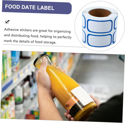 6rolls Removable Date Label Stickers for Food Storage Kitchen Date Marking Decals Easy to Write for Containers and Organization