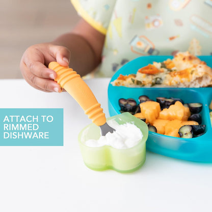 Bumkins Baby Silicone Little Dippers, Attaches to Bowls, Dishes and Plates, Sauce Cup, Holds Condiments, Dip, Puree, Toppings, Baby Led Weaning, Essential Feeding Supplies, Babies 6 Months Up, Pink